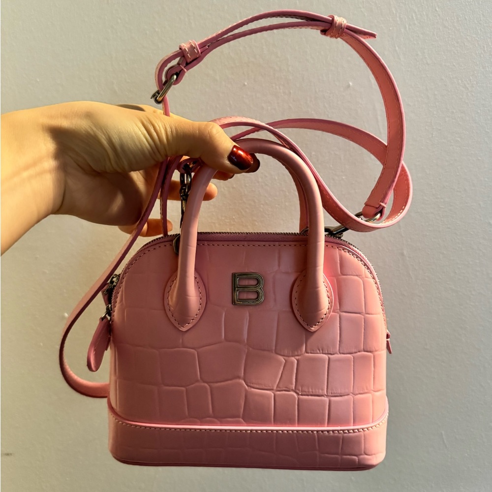 (Used once) Balenciaga XXS Top Handle Embossed Leather Bag